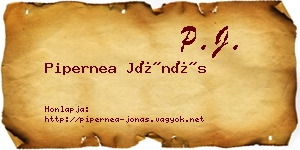 Pipernea Jónás névjegykártya